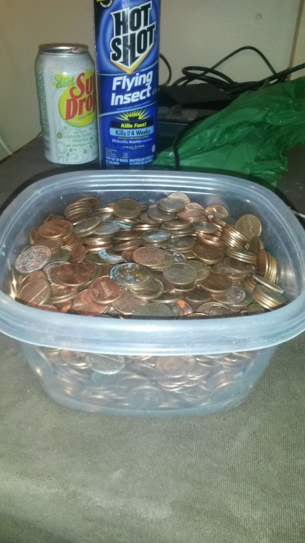 DIY表——神奇的使用的硬币5便士