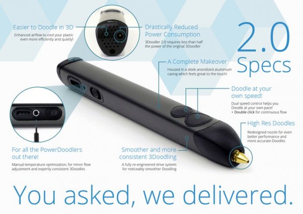 3D打印的Doodler笔 -  3Doodler 2.0 3