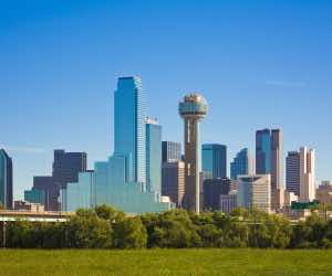 达拉斯城天际线，德克萨斯州达拉斯