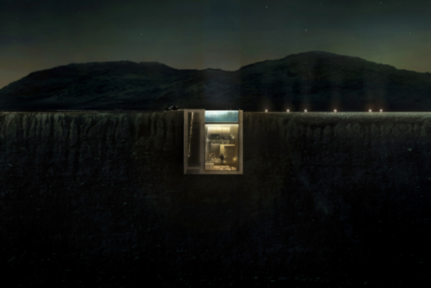 房子建在悬崖里