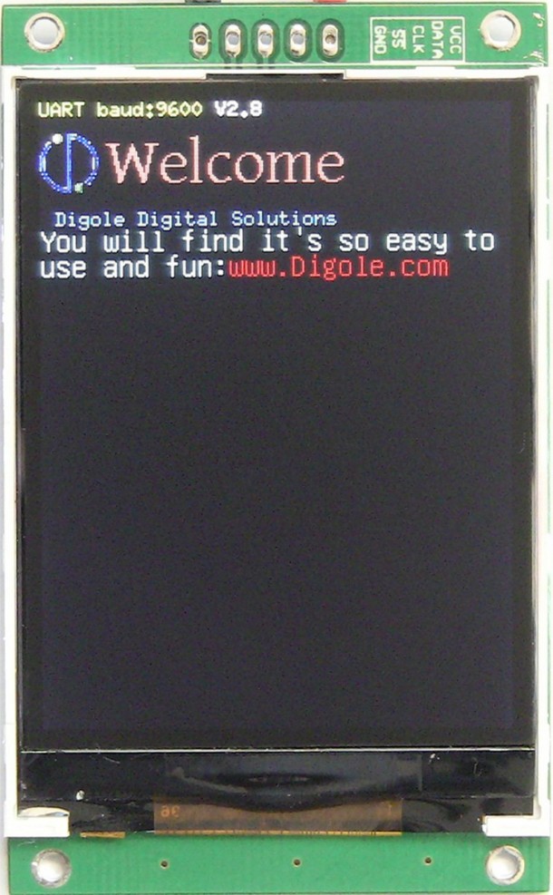 2.4”系列:UART / I2C / SPI真彩色TFT液晶320 x240显示Arduino的模块