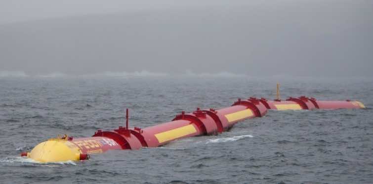 从海浪Pelamis波浪能量转换器产生能量3