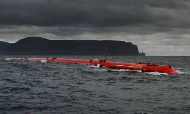 从海浪Pelamis波浪能量转换器产生能量