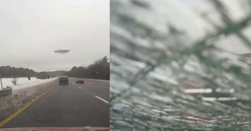 汽车挡风玻璃上的雪