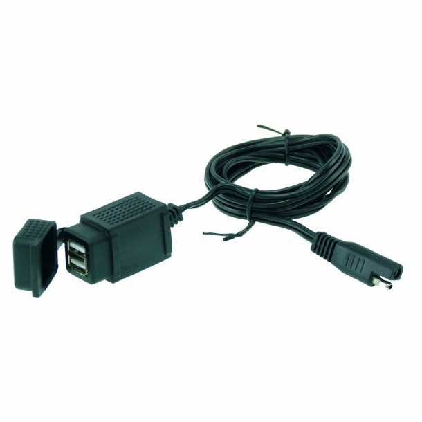 6英尺SAE防风雨双USB摩托车充电插座