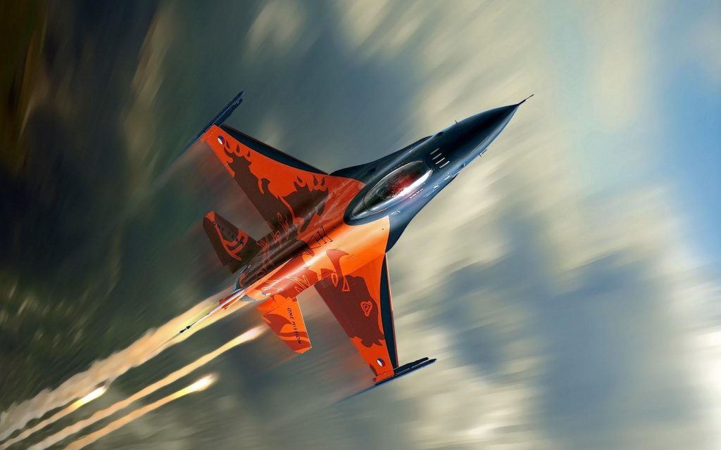 f - 16猎鹰-战斗机-飞机-橙- wallpapersbyte com - 2560 x1600