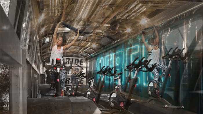 iRebel在公共汽车上锻炼