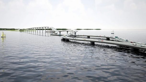 珠江项链桥，一个奇特的交通问题的扭曲解决方案