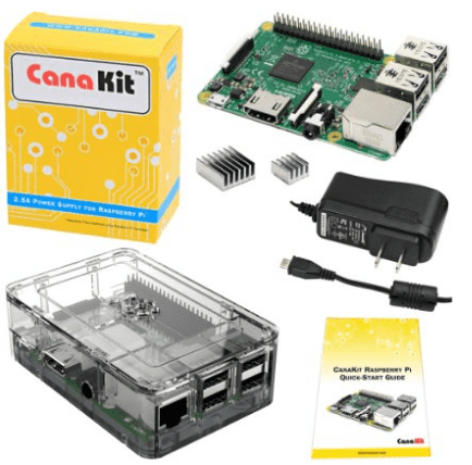 CanaKit树莓派3套件，高级透明外壳和2.5A电源