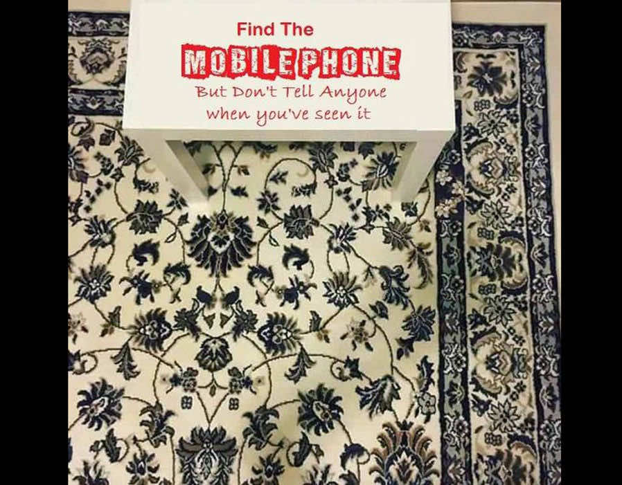 你能解决把手机放在地毯上的错觉吗