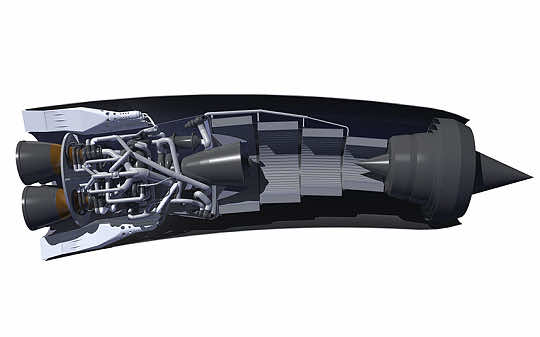 SABRE发动机横截面。由REL