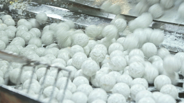 这个视频展示了令人着迷的网球生产过程