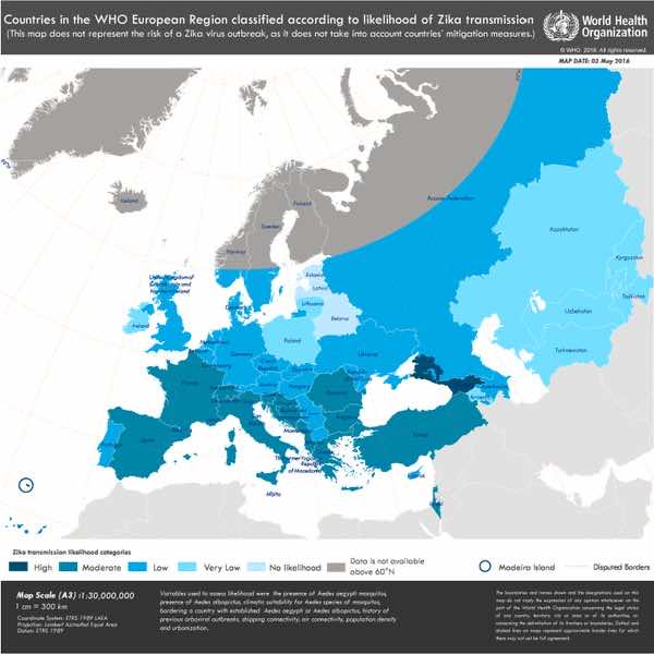 截图Zika病毒的高风险地区。学分:谁推特