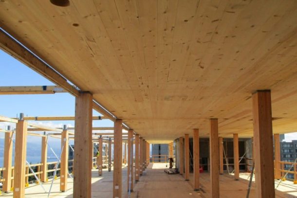 世界上最高的木制住宅塔楼靠近完成_Image 1