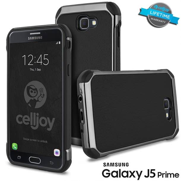 Galaxy J5 Prime Case, Celljoy[豪华防震装甲]三星G570 Slim Fit双层保护((防震))混合TPU保险杠[[抗冲击]]高级优雅-薄硬盖(黑色)