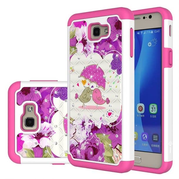 Galaxy On5 2016 Case,Galaxy J5 Prime Case, Eflistone[减震]掉落保护混合双层装甲防御保护Case Cover for Galaxy On5 2016 Case,Galaxy J5 Prime Case (Bird)