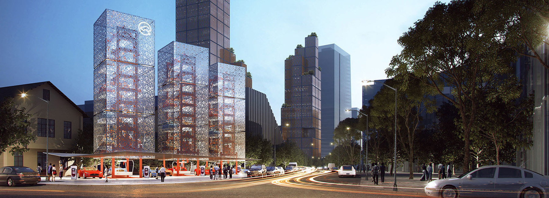 九个一组实验室上海汽车充电塔(1)