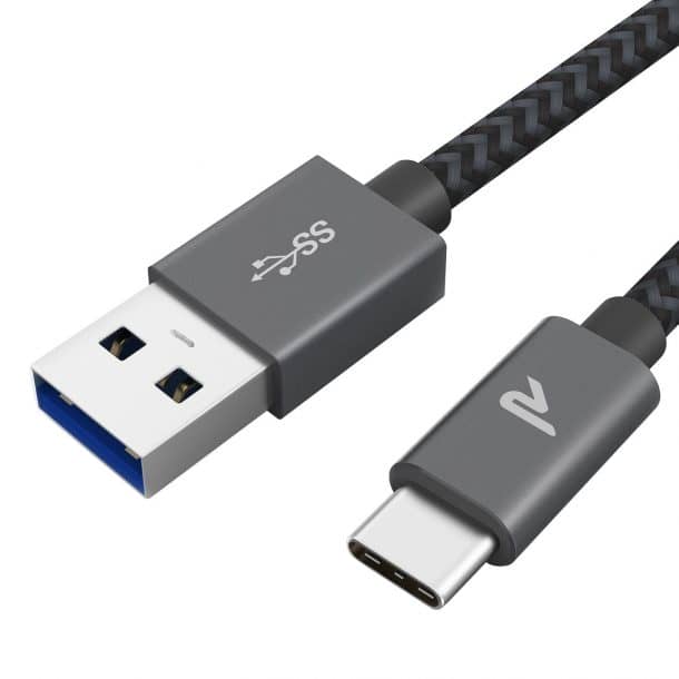 USB C线RAMPOW Type C到USB 3.0编织充电线，适用于三星Galaxy Note 8