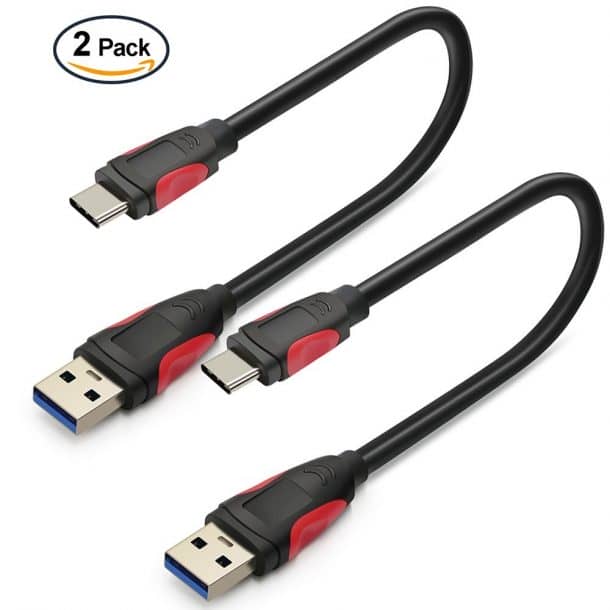 COOYA 0.8FT短USB Type C数据充电器快速同步(5GB/s)充电线，适用于三星Galaxy Note 8