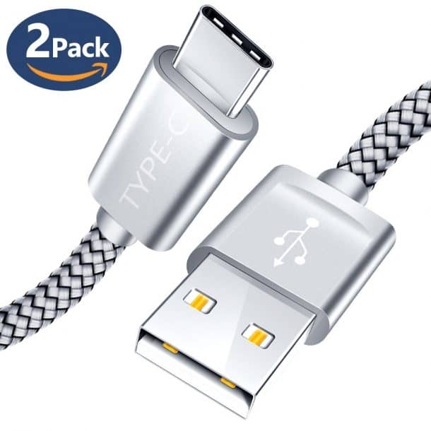 USB C型电缆，JSAUX (6.6FT) USB C到USB 2.0快速充电电缆，适用于三星Galaxy Note 8