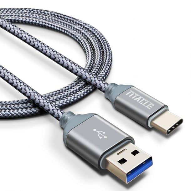 6.6英尺快速充电数据线，钛酸长尼龙编织