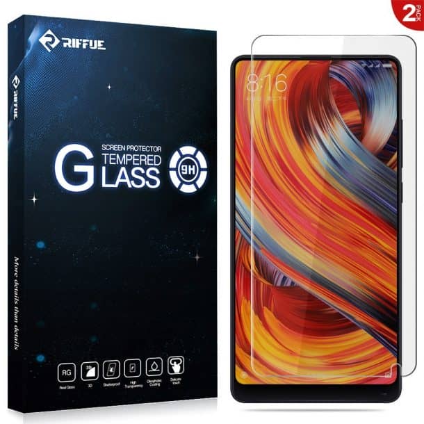 Riffue钢化玻璃屏幕保护器小米Mi混合2