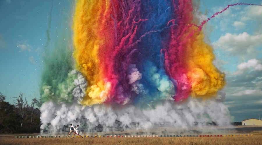 烟花被缓慢的莫人迷人!