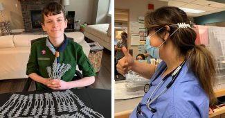 童子军的3 d打印耳朵警卫协助医务人员