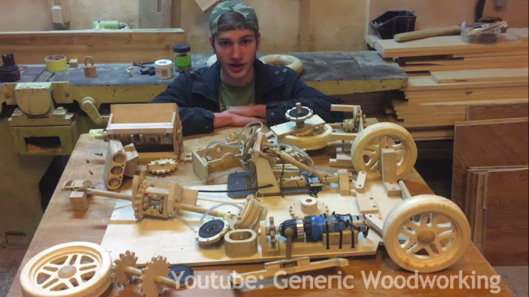 17岁的构建一个功能木汽车作为一个物理项目