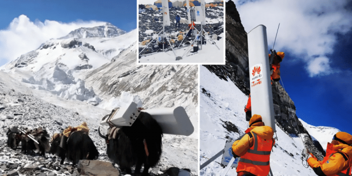 华为完成的最高5G天线安装