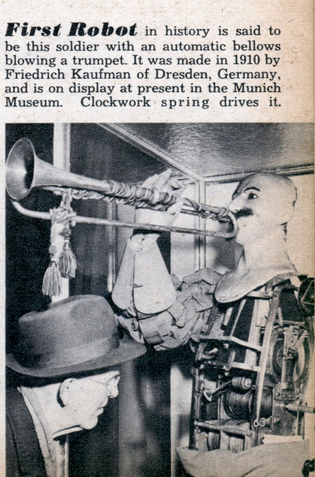 从1910年开始，世界上第一个机器人是德国人。看看那张脸。